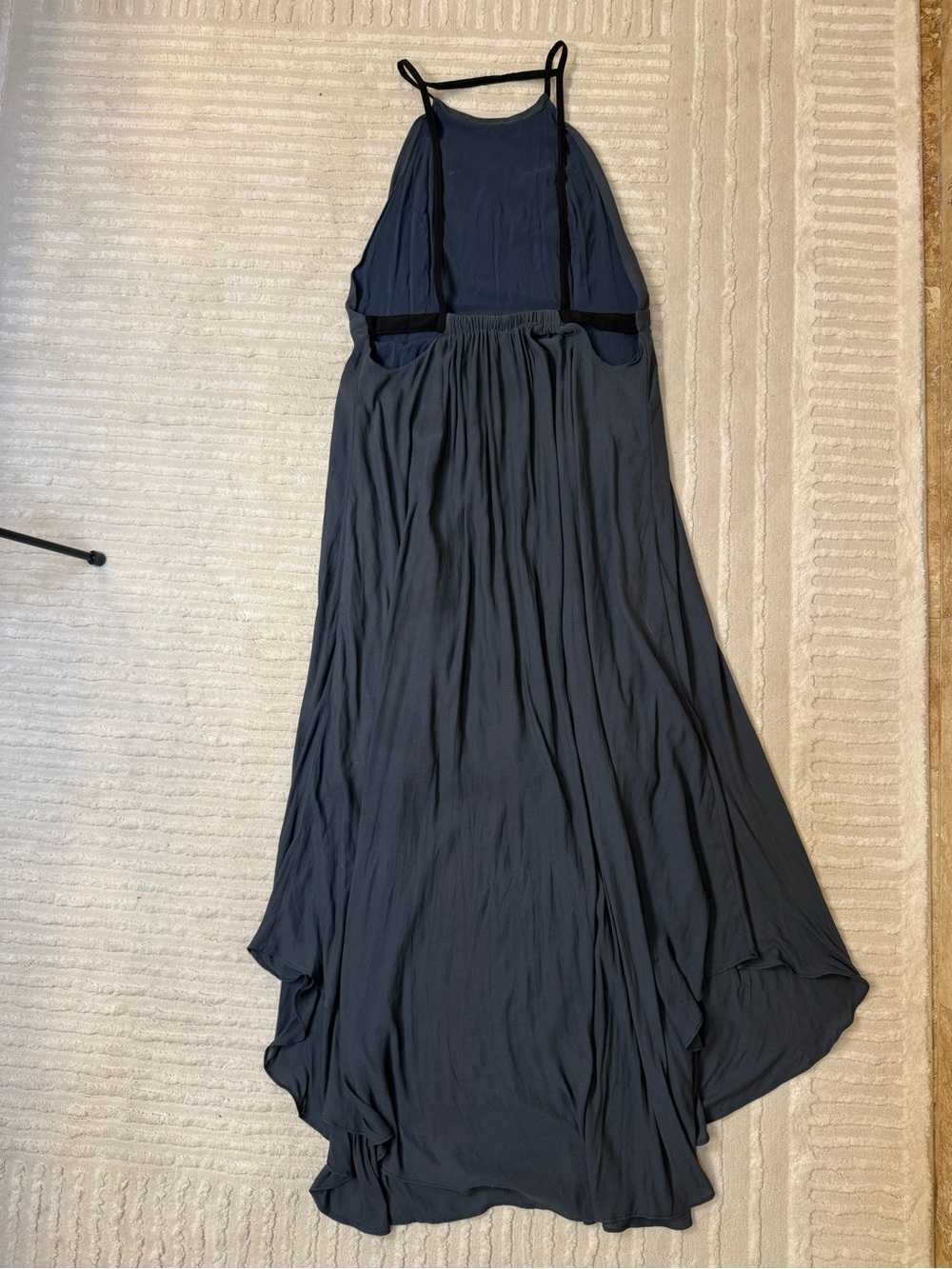 Free People Caught in the Moment Charcoal Open Back Maxi Dress Size 12 - Picture 5 of 7